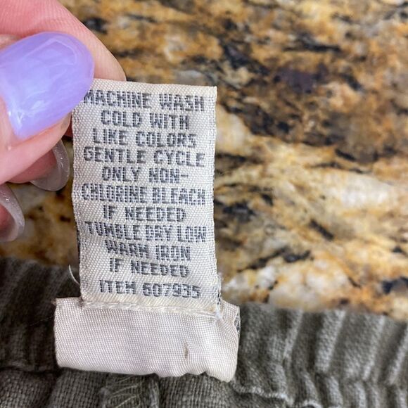 J. Jill 100% linen khaki green color high rise straight leg pants size S - Picture 5 of 9